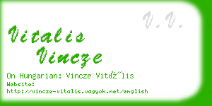 vitalis vincze business card